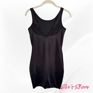 Maidenform Slip Firm Control Open Bust Body Shaper Lace Black Size L